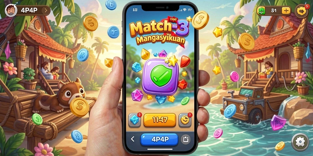 Tampilan gameplay seru dan menantang dari 4P4P.