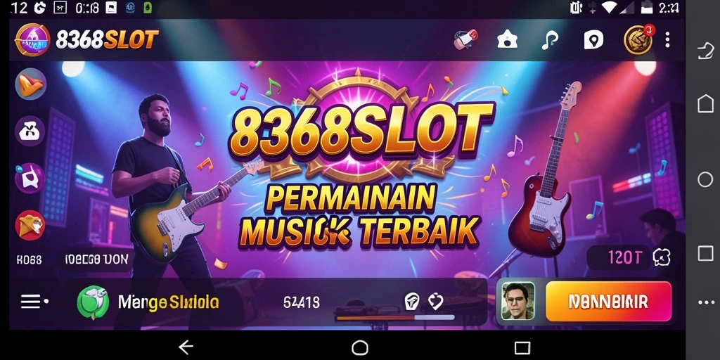 Tampilan utama gameplay 8368SLOT dengan berbagai opsi lagu.