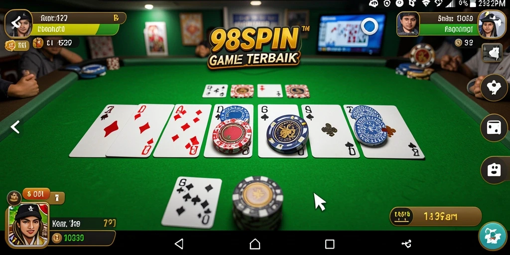 Screenshot utama 98SPIN menampilkan gameplay Gaple yang seru dan interaktif.