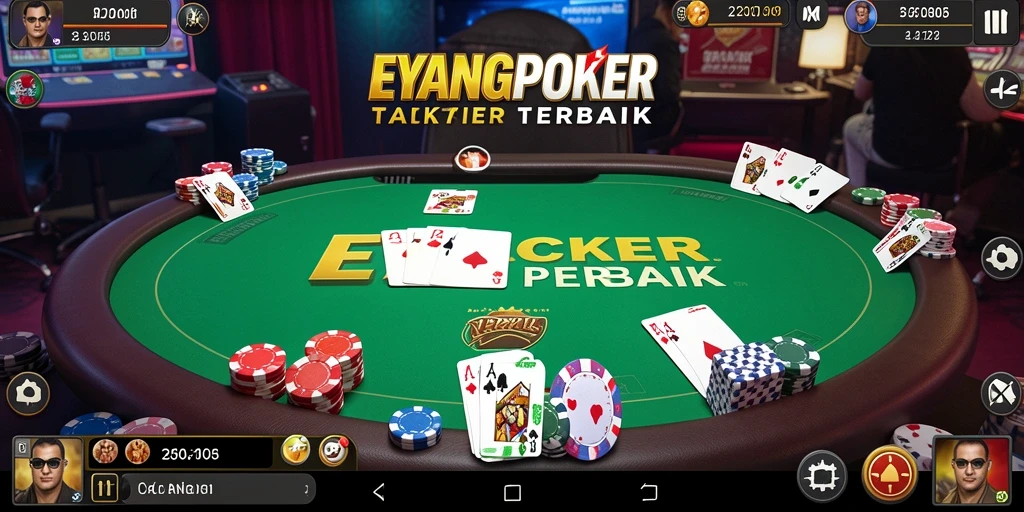 Tampilan menarik dari gameplay poker yang mendebarkan.