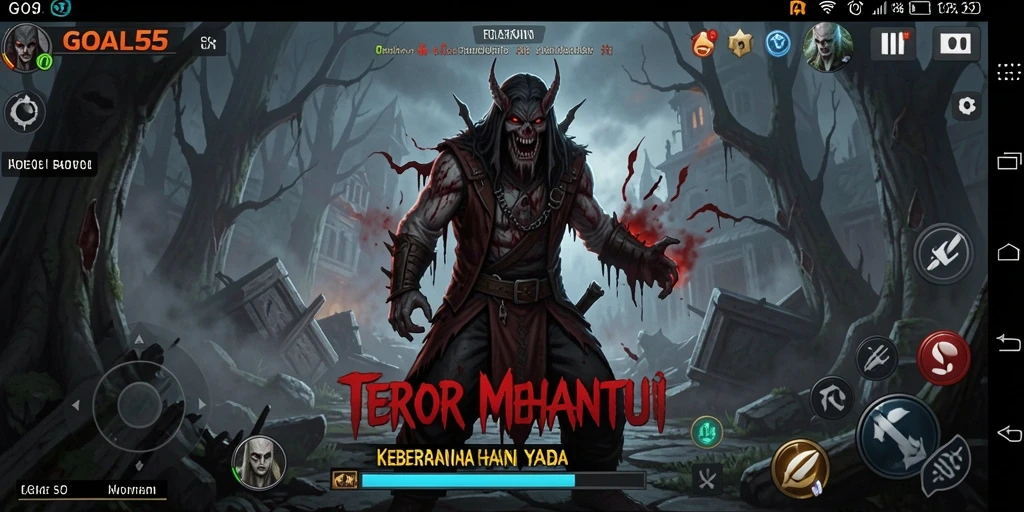 Tangkapan layar gameplay horor menegangkan di GOAL55.