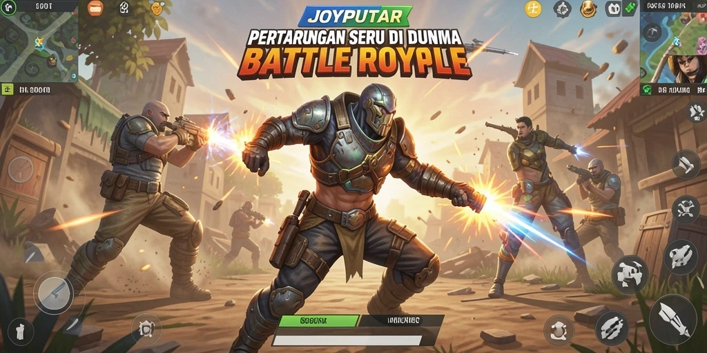 Gameplay seru dalam JOYPUTAR Battle Royale yang mendebarkan.