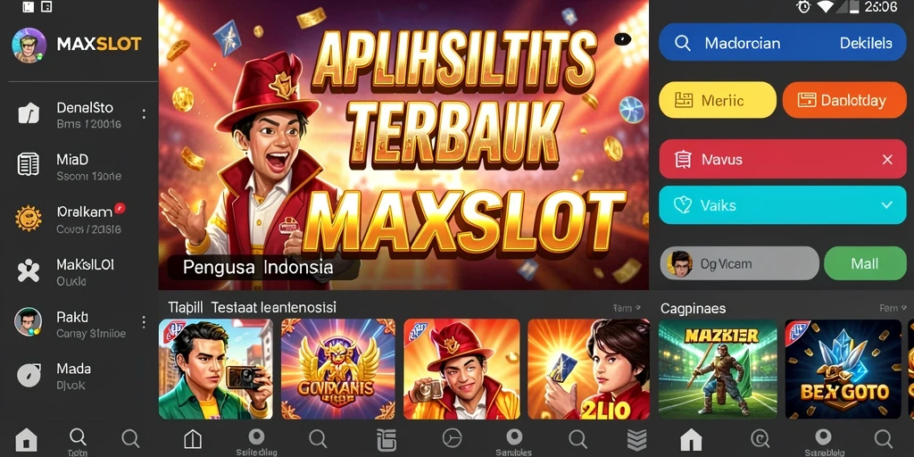 Tampilan aplikasi MAXSLOT yang sederhana dan intuitif.
