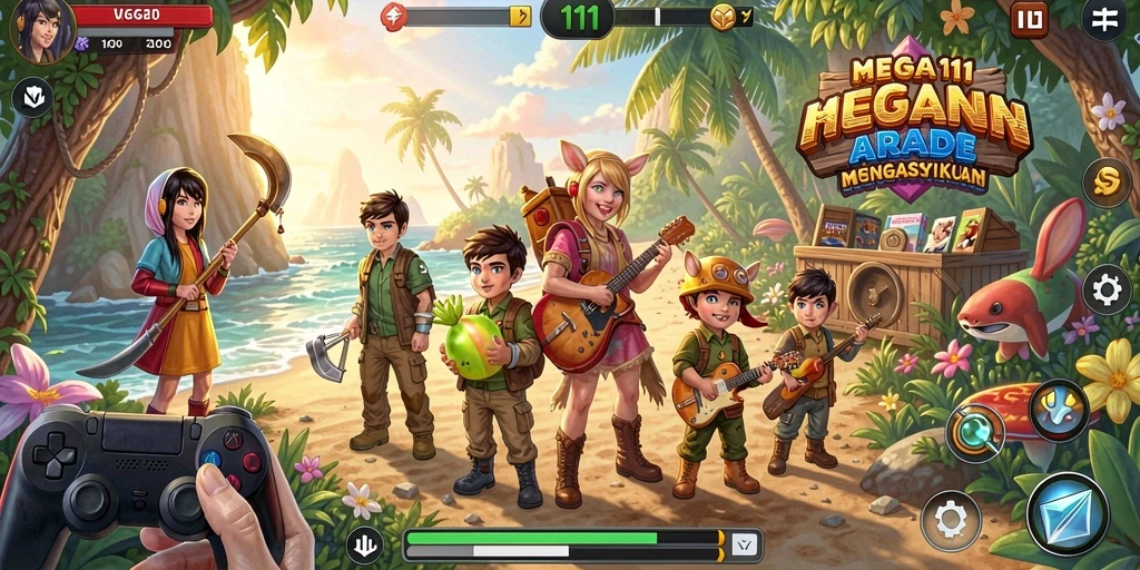Tampilan gameplay seru dalam MEGA111 dengan aksi cepat.