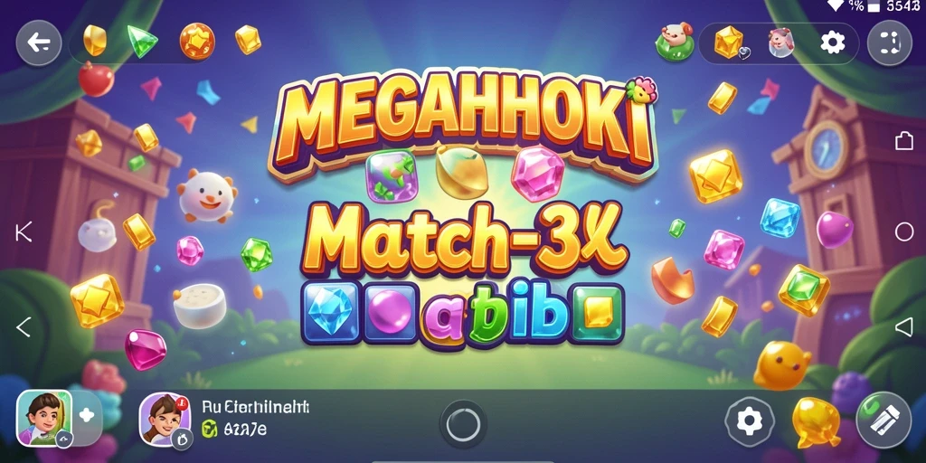 Gameplay seru di MEGAHOKI dengan tantangan Match-3.
