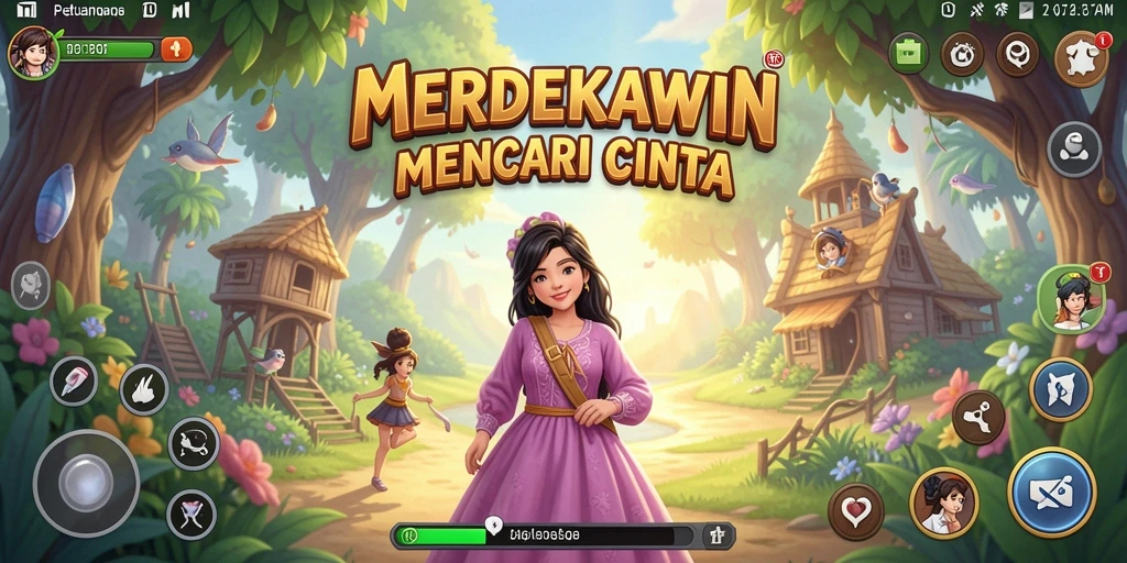 Screenshot gameplay MERDEKAWIN yang menggambarkan petualangan epik.