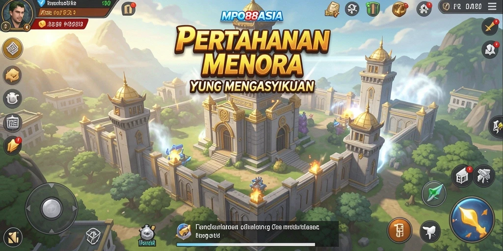 Screenshot gameplay Tower Defense MPO88ASIA yang menarik.