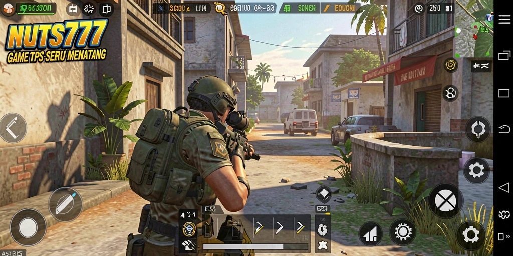 Tampilan aksi mendebarkan dalam gameplay NUTS777 di kategori TPS.