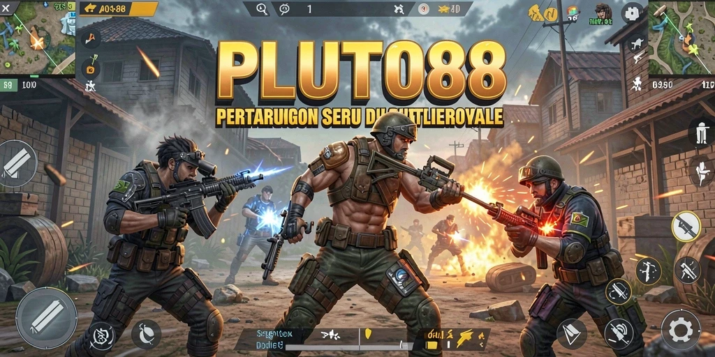 Gameplay seru di PLUTO88 dengan aksi Battle Royale mendebarkan.