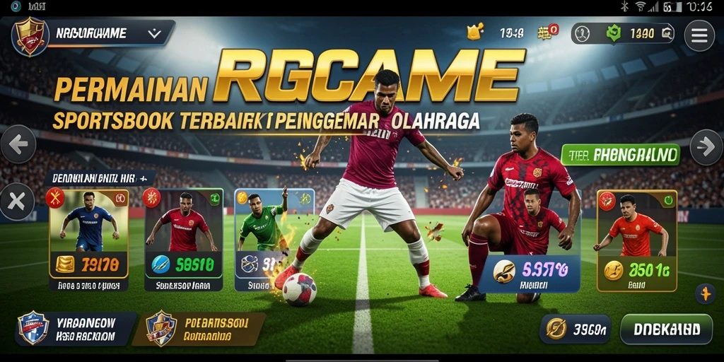 Tampilan menarik dari aplikasi RPGAME dengan fitur Sportsbook.