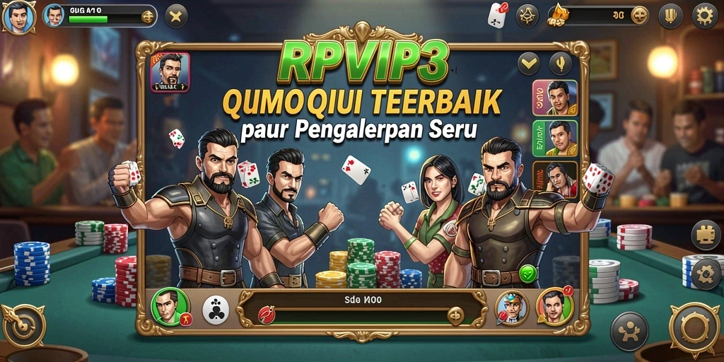 Screenshot utama RPVIP3 menampilkan serunya permainan QiuQiu.