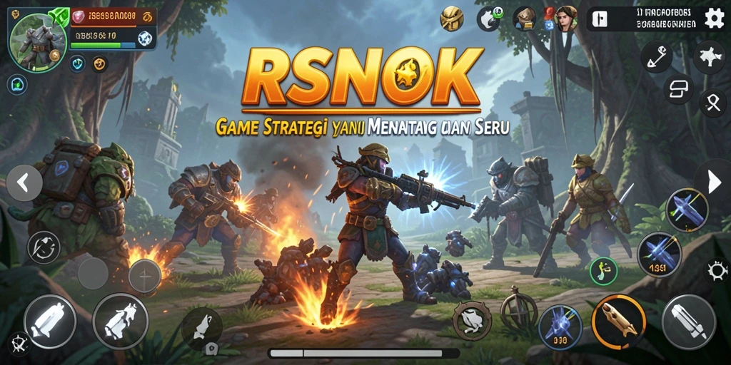 Screenshot utama RSNOK menampilkan pertempuran strategi yang intens dan menarik.
