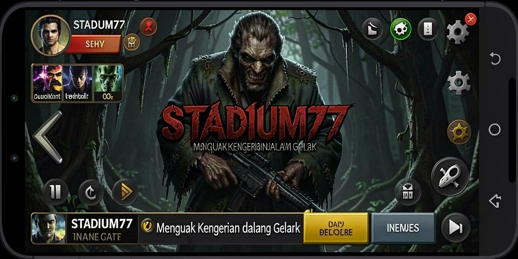 Gameplay STADIUM77 yang menegangkan di tengah suasana gelap.