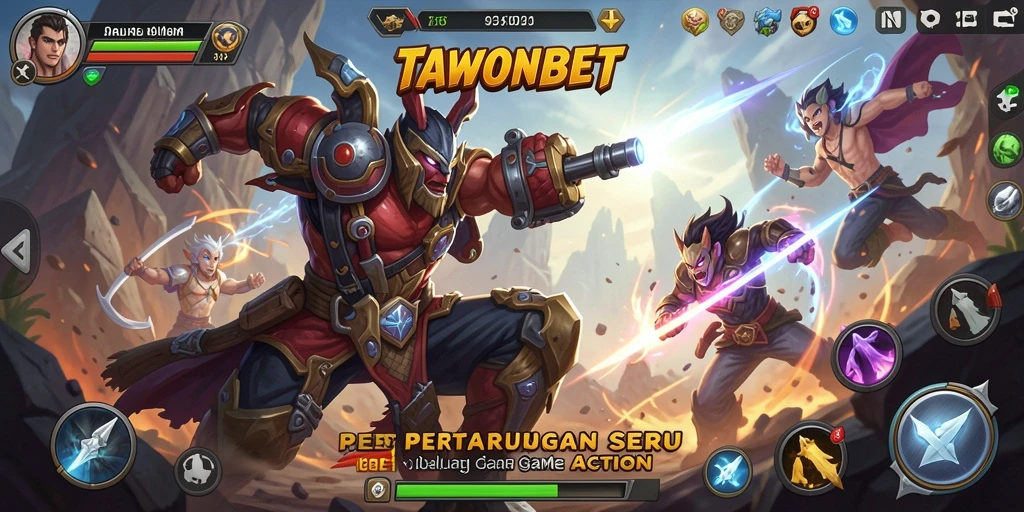 Screenshot gameplay TAWONBET yang menunjukkan aksi pertarungan yang intens.