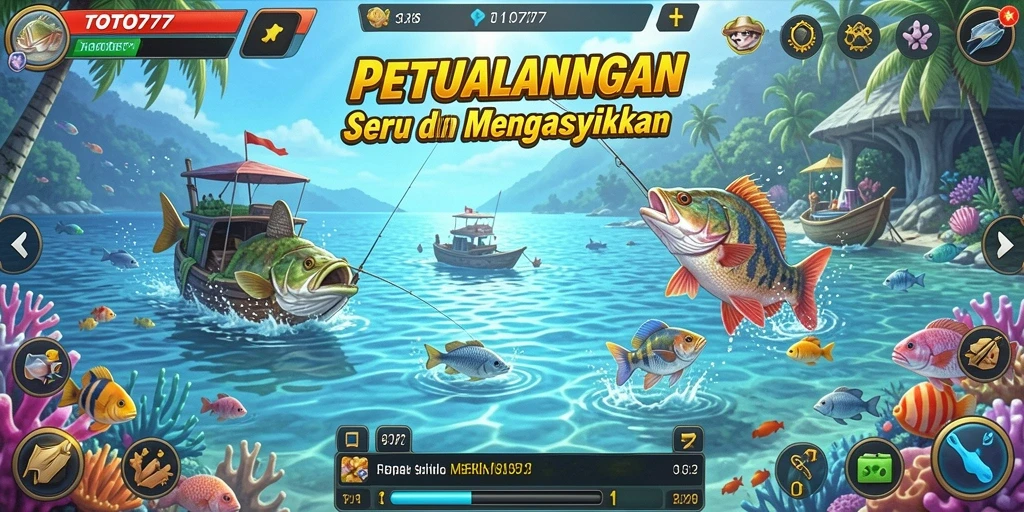 Gameplay menarik TOTO777 saat pemain berburu ikan di lautan.
